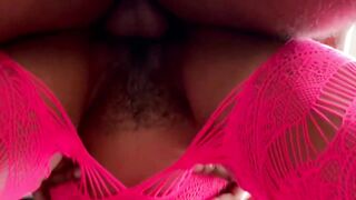Beauty In Pink Fishnets Banged Coarse By BBC