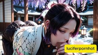 Shinobu Kocho Screws Hard in a Night Garden Full of Blooming Wisteria - CG AI Manga