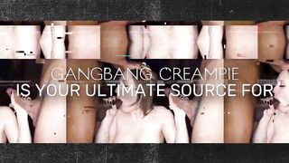 GROUP SEX CREAMPIE - Blond Hannah Quinn Takes Creampies in Hard Group sex