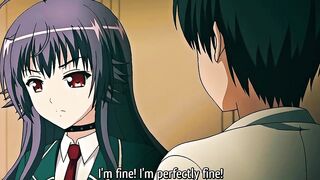 Angel with Lengthy Purple Hair and Marvelous Boobs Likes It When Her Boyfriend Makes Her Suck His Dong at Dinner