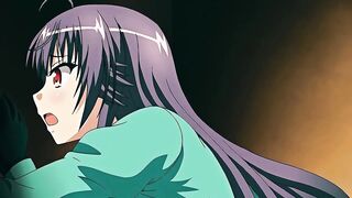 Angel with Lengthy Purple Hair and Marvelous Boobs Likes It When Her Boyfriend Makes Her Suck His Dong at Dinner
