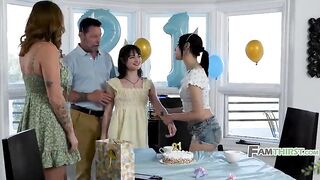 Birthday cutie earns stepfamily adoption by joining their couch