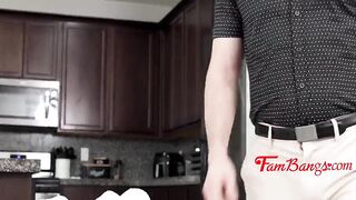 Stepdaughter seduces stressed stepdad on Stepfather's Day then stepmom joins