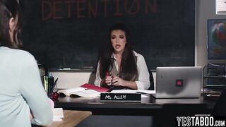 Curvy pervert mother I'd like to fuck teacher makes her students bang in front of her