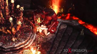 Devil plays with a super sexy hotty in hell