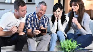 FamilyStrokes - StepFamily Taboo Fuckfest With Stepdaughter Judy Jolie And Breasty Stepmom Becky Bandini