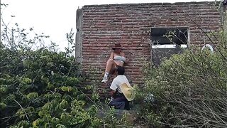 Glamorous, breasty, and large-assed mother I'd like to fuck stepmom bangs outdoors with the old farmer neighbour.