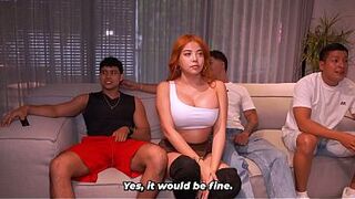Celeste Alba enjoys 3 dongs at the same time with cumshots at the end