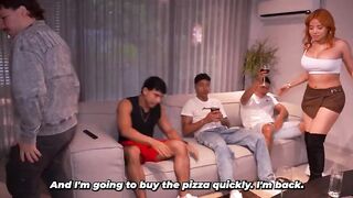 Celeste Alba enjoys 3 dongs at the same time with cumshots at the end