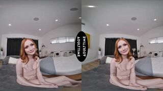 UP CLOSE VR - Scarlet Skies Redhead In Underware Teases Then Takes Hard Pov Vr Bang