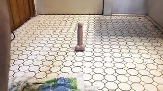 Anal banging myself with a sex toy and stroking to spunk fountain.