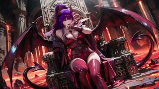 Purple-haired Demon Queen! a Forbidden Feast on the Magma Throne, Red-ebony Armor Clinging to Scorching Skin!