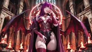 Purple-haired Demon Queen! a Forbidden Feast on the Magma Throne, Red-ebony Armor Clinging to Scorching Skin!