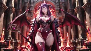 Purple-haired Demon Queen! a Forbidden Feast on the Magma Throne, Red-ebony Armor Clinging to Scorching Skin!