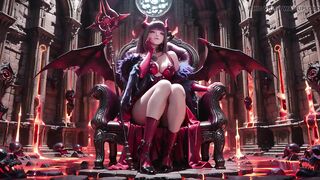 Purple-haired Demon Queen! a Forbidden Feast on the Magma Throne, Red-ebony Armor Clinging to Scorching Skin!