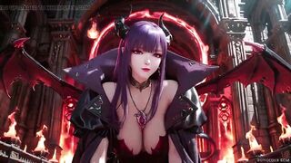 Purple-haired Demon Queen! a Forbidden Feast on the Magma Throne, Red-ebony Armor Clinging to Scorching Skin!