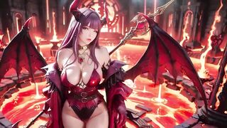 Purple-haired Demon Queen! a Forbidden Feast on the Magma Throne, Red-ebony Armor Clinging to Scorching Skin!