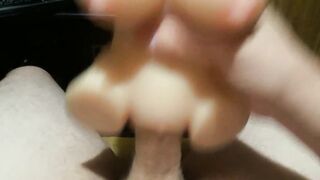 Screwing a mini sex doll torso