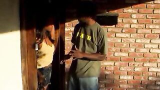 Glam black wearing high heels gets her hirsute vagina banged by bbc