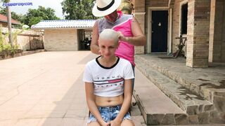 Shaved head shaving and DP in all holes
