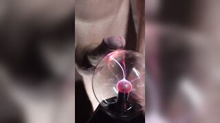 Intensive knob teasing with plasma ball