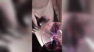 Intensive knob teasing with plasma ball