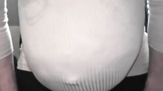 preggo stud going into labor on the office chair
