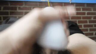 Screwing my Tenga Egg (Wavy) with a jizz flow
