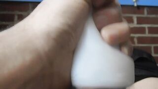 Screwing my Tenga Egg (Wavy) with a jizz flow