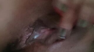 Concupiscent Latin chick home alone, fingering & playing with her moist snatch