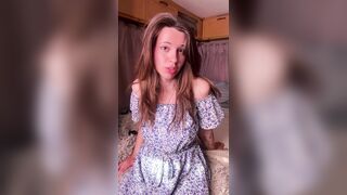 Large Ramrod Trans Angel in Cute Costume Cums a Lot From Sex tool