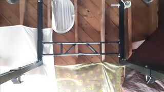 Enormous workout, pull ups, gymnastics and cumshow