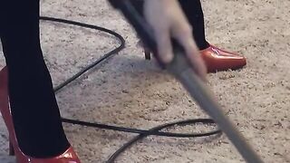 Vacuuming High Heels Fetish - ALHANA WINTER - Old Shoe Lover Movie scene