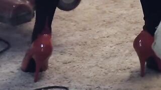Vacuuming High Heels Fetish - ALHANA WINTER - Old Shoe Lover Movie scene