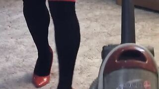 Vacuuming High Heels Fetish - ALHANA WINTER - Old Shoe Lover Movie scene
