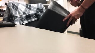 stroking in the office at work