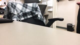 stroking in the office at work