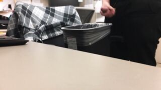 stroking in the office at work