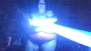 Melons Ross Shows Off Her Lightsaber