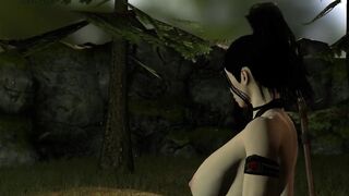 Transsexual bangs a beauty in the forest.