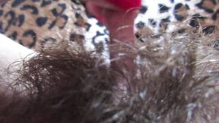 Extraordinary close up on my curly twat and large clitoris