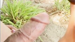 Black wench gives head then flaunts cum-drenched face