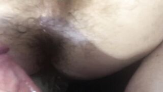 Anal cum in unshaved booty compilation