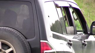 Voyeur Outdoors Spying on Lesbians having Fun in the Car. Amateur Fetish.