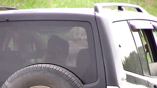 Voyeur Outdoors Spying on Lesbians having Fun in the Car. Amateur Fetish.