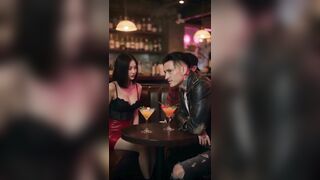 AI short drama gal drinking party