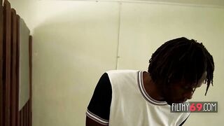 Ebony Man Coarse Bangs Geek Angel With Large Bazookas