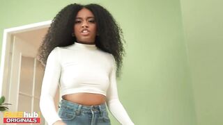This babe's so SEXY when this babe's ANGRY! Black step sister pity bangs her useless step bro