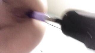 Playing with snatch pump and screwed HARD by screwing machine