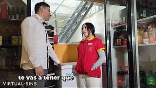Oxxo employee bangs the boss.
